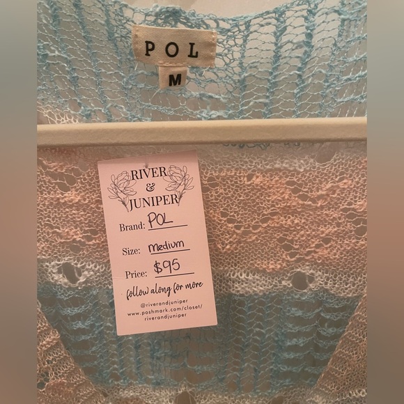 POL Crochet Top in Blue and Peach - Picture 6 of 8